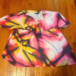 Lane Bryant short sleeve v neck lined  top